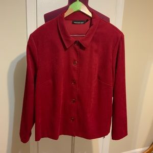 Like New Briggs New York Woman 2X Button Down Burgundy Blazer